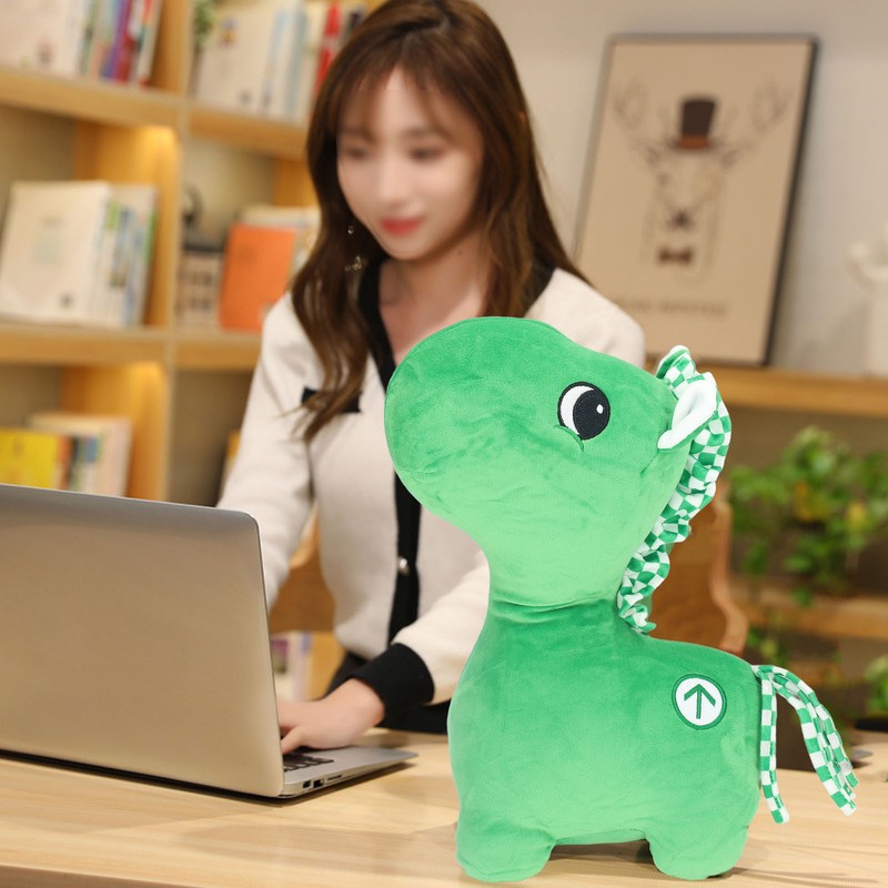 Plush Green Horse Toy Portable Mini Soft Comfortable Cute Fun