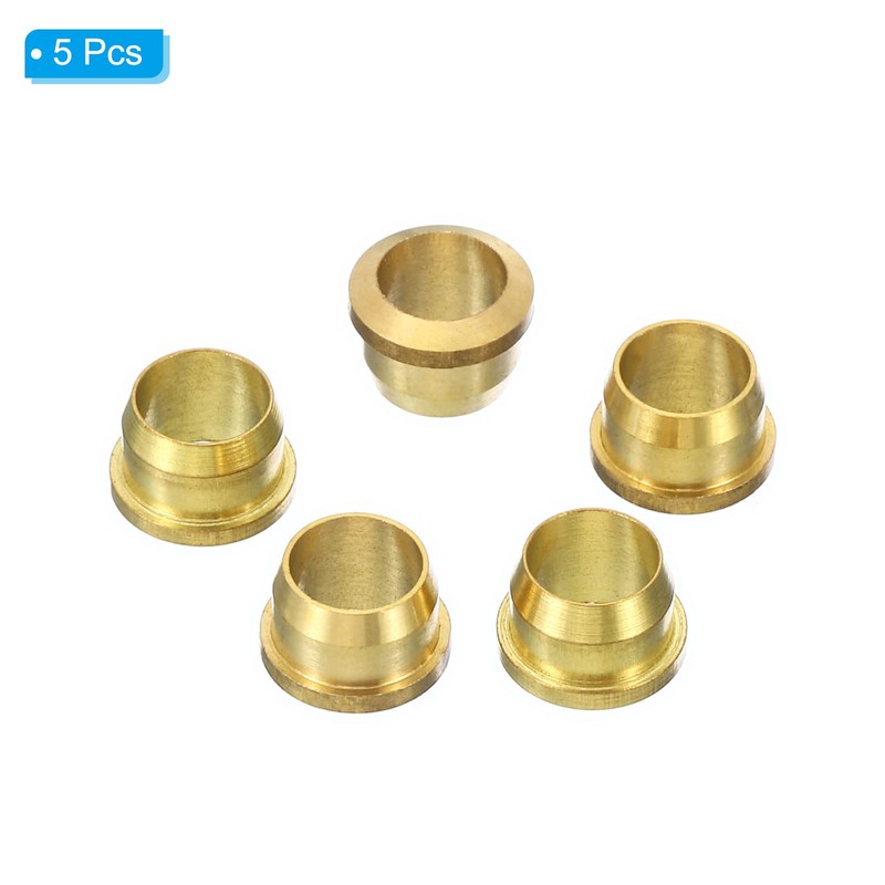 PATIKIL Pack of 5 Brass Compression Sleeves, 6 mm Tube