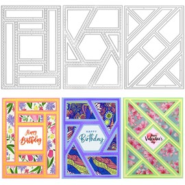 3 PCS Rectangular Die Cuts for Card Making, AFUNTA Frame Scrapbook Metal Cutting Dies Embossing Tools for Card Making Supplies, Paper Album Decor