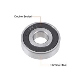 TOP-VIGOR 2Pcs 16100-2RS Deep Groove Ball Bearings, Z1 10mm x 28mm x 8mm Double Sealed Industrial Bearings, Chrome Steel Skateboard Bearings for Electrical Instrument Equipment