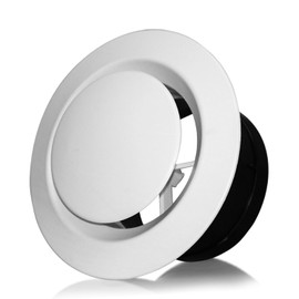 SIGANDG Round Ventilation Grille, ABS Adjustable Ventilation Cover, 75 mm White Plate Valve for Extractor Fan, Bathroom, Office, Ceiling or Wall