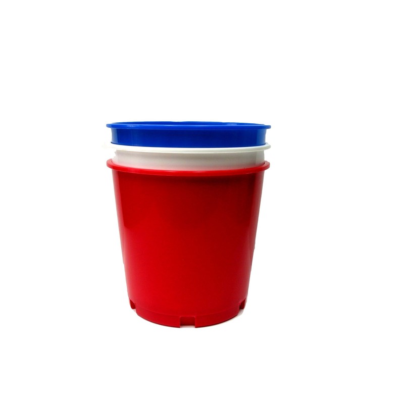 Buckets, 176 Ounces, Pack 3, Colors Red White Blue