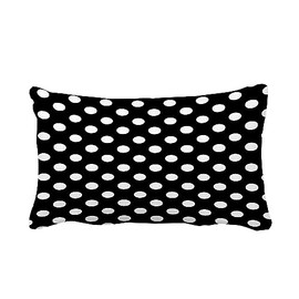 Leaveland Black and White Polka Dot 12x20 Inch Throw Pillow Cover Decorative Soft Cotton Polyester Lumbar Cushion Case Fall Autumn Winter Christmas Home Decor Sofa Standard Size Accent Pillowcase Sham