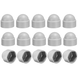 sourcing map 15Pcs Hex Nut Cover, M14x22x27mm Plastic Dome Nut Protection Cap Hex Screws Bolt Covers for Indoor Outdoor Furniture Automotive Bolts Decoration, Gray