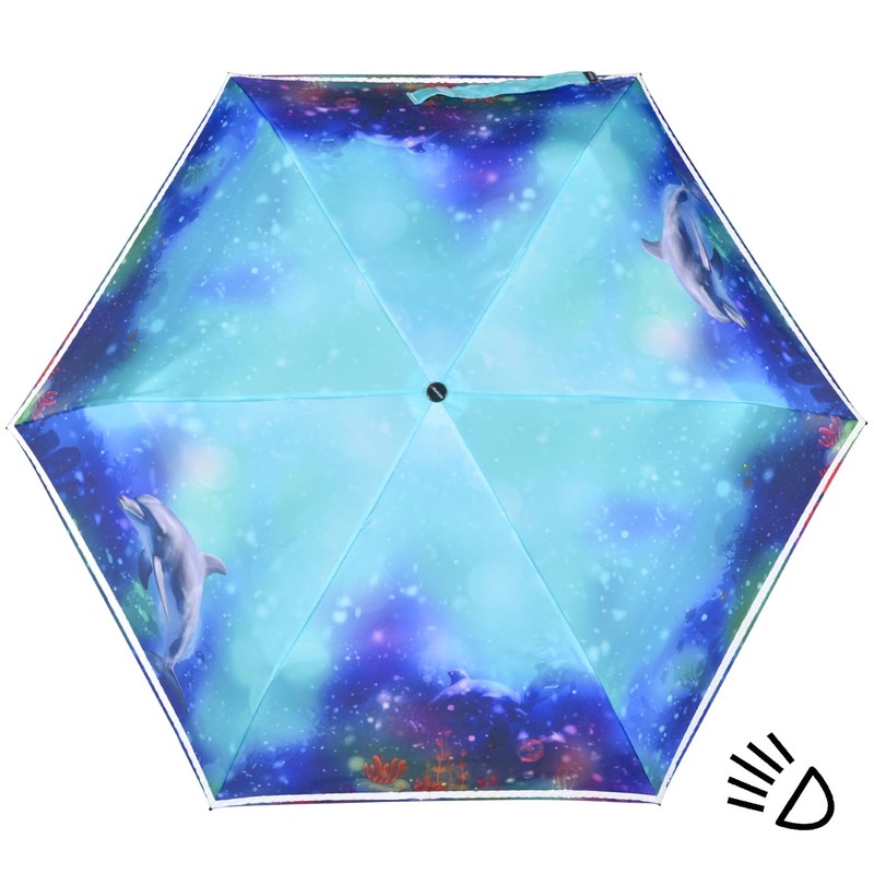 Knirps Kinder-Taschenschirm 4Kids reflective mit Reflexborte - Dolphin