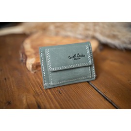 Gusti Leder studio "Ronald" Genuine Leather Wallet Purse Cash Cards Coins Holder Ladies Accessory Vintage Style Turquoise Blue 2A70-22-12