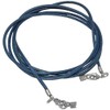 Unbespielt Leather Cord Necklace Blue Women Men Two Lobster Clasp