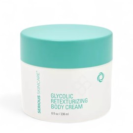 Serious Skincare - Glycolic Retexturizing Moisturizing Body Cream for Dry Skin - Hydrating - BODY FIT™ Firming - For Crepey, Wrinkled, Sagging Skin - Gentle Exfoliation for Smoother Skin - 8 Fl. Oz.