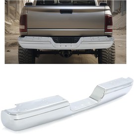 KUAFU Rear Bumper Face Bar Compatible with 1994-2002 Dodge Ram 1500 2500 3500 Fleetside/Styleside Replacement for 55076634AE 55076634AC 55076634AD 55076634AF CH1102344 Steel Chrome Heavy Duty Silvery