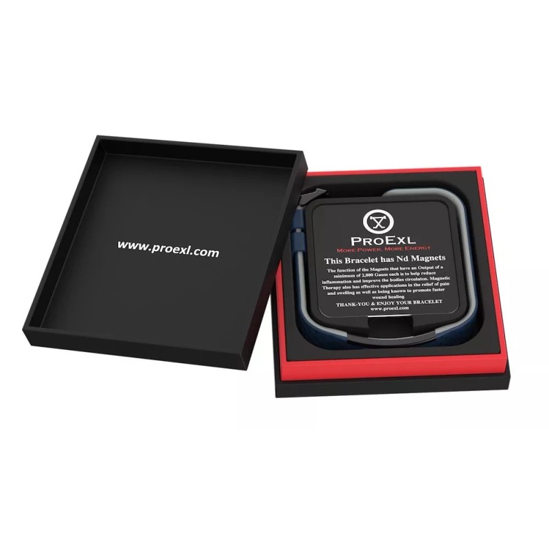 ProExl ion Magnetic Energy Golf Bracelet Graphite Gray Deluxe Gift