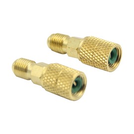 R410A Straight Swivel Adapter, Pack of 2, R410A Mini Split Adapter 5/16 Inch SAE Female Quick Coupler to 1/4 Inch SAE Male Flare for Mini Split System Air Conditioner HVAC Refrigeration Service