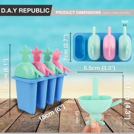 Ice Lolly Moulds, Healthy Refreshing Fruit Treat Maker with Sticks and Drip Guards, Ideal Summer Kitchen Activity with Children, DIY Popsicle (4 Segment Ice Lolly Maker - Coloured)