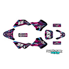Kalair GFX Graphics Kit for Suzuki JR 50 (2000-2006) Prime Series Magenta 16 Mil - Dirt pit bike motorcycle stickers, dirtbike racing automotive decal motocross accessories no-plastics