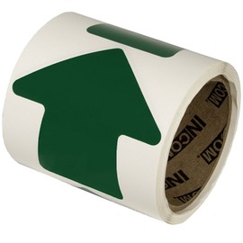 INCOM Manufacturing: 4" Vinyl Arrow, Green, (Roll of 100)