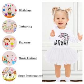 Toddler Baby Girls Soft Tutu Skirt Skort with Diaper Cover for Baby Infant Kids Princess Tutu Skirt 0-4 T White