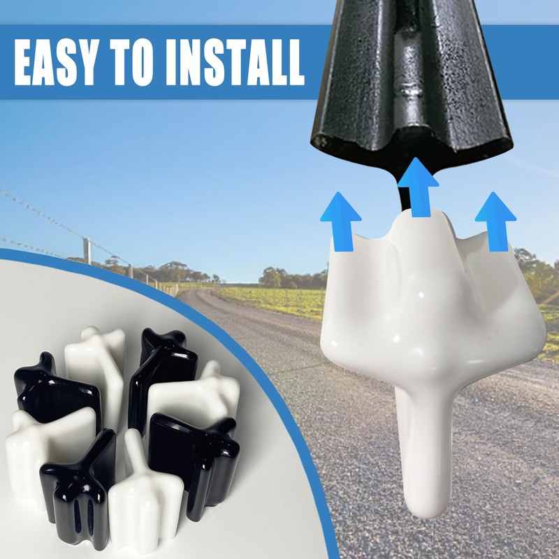 50PCS T Post Caps, Vinyl T Posts Cap Safety Topper