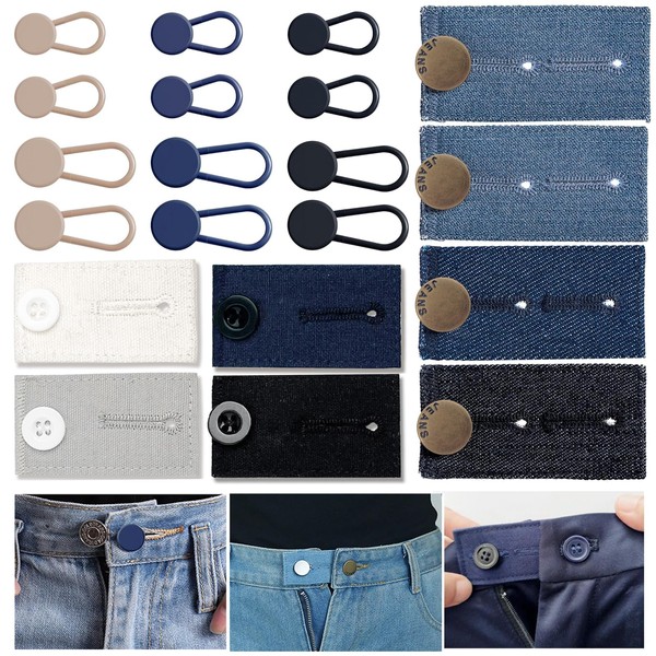 NXTOV 20 PCS Button Extenders for Jeans, Denim Waist Extenders