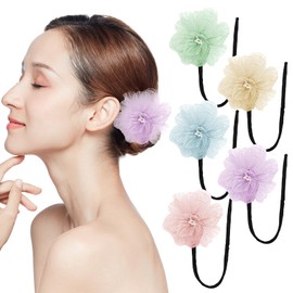 5 Pcs Flower Hair Deft Bun Maker French Lazy Hair Curler Cute Magic Donut Hair Bun Maker Flexible Quick Bun Twister Elegant Hair Accessories for Women Girls