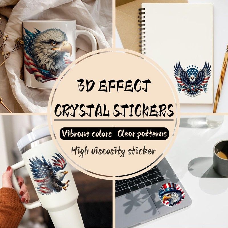 Dorsbaby Eagle 24 PCS UV DTF Stickers for 16oz Tumblers