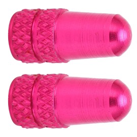 Tbest Bike Valve Stem, 2pcs Aluminum Alloy Tire Valve Covers (Rose Pink, Universal Fit for Bicycle)