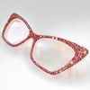 ICARA Rhinestone Cat Eye Reading Glasses Womens Cute Computer Blue