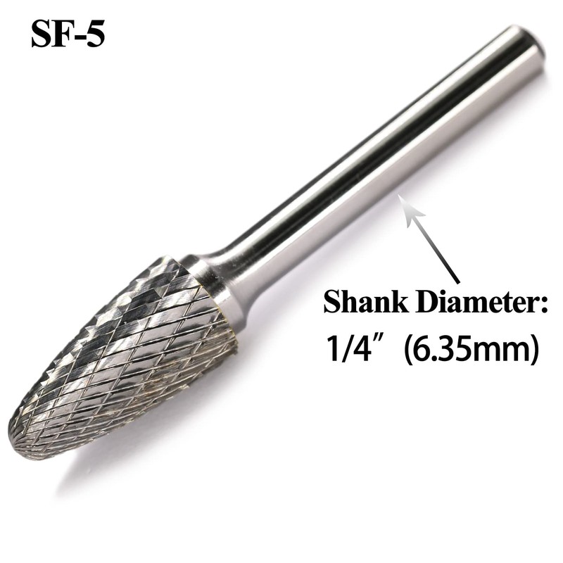 SF-5 Tungsten Carbide Burr Rotary File Tree Shape Radius End