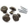 Antique Jewelry Box Pull Handle, OZXNO 4-Pack Retro Bronze Round