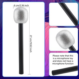 Haconba 8 Pack Microphone Toy Fake Plastic Glitter Stage Mic Costume Prop for Stage Play Cosplay Prop Birthday Disco Theme Party Favors (color set 3)