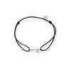 Glanzstücke München Women's Textile Bracelet Black Cross Sterling Silver 15-22