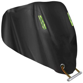 Motorcycle Cover All Season,Universal Weather Quality Waterproof Sun Outdoor Protection Scooter Shelter Tear Proof Night Reflective & Lock-Holes Storage Bag Fits up to 105" Motorcycles Vehicle