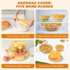 Swiscena 6 Pcs Beeswax Bowl Covers Reusable, Large Reusable Bowl