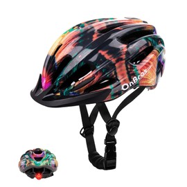 Kids Bike Helmet for Boys & Girls Ages 5-7-9-10-12-14 Adjustable Kid Cycle Helmet with Visor & Light, Lightweight & Safe for Cycling Scooters and Skating 50-57cm
