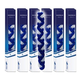 Havdalah Candle Braided Blue and White Round, 6-Pack - Jerusalem