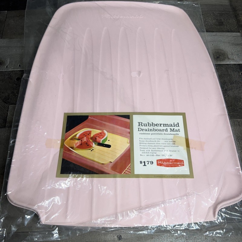 Rubbermaid Vintage Rubbermaid Kitchen Drainboard Mat Pink No. AO-1142 NOS