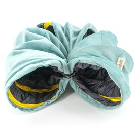 Dilekita - Velvet Fabric - Foldable/Collapsible - 55x9.84 Inches Cat Tunnel (Baby Blue)