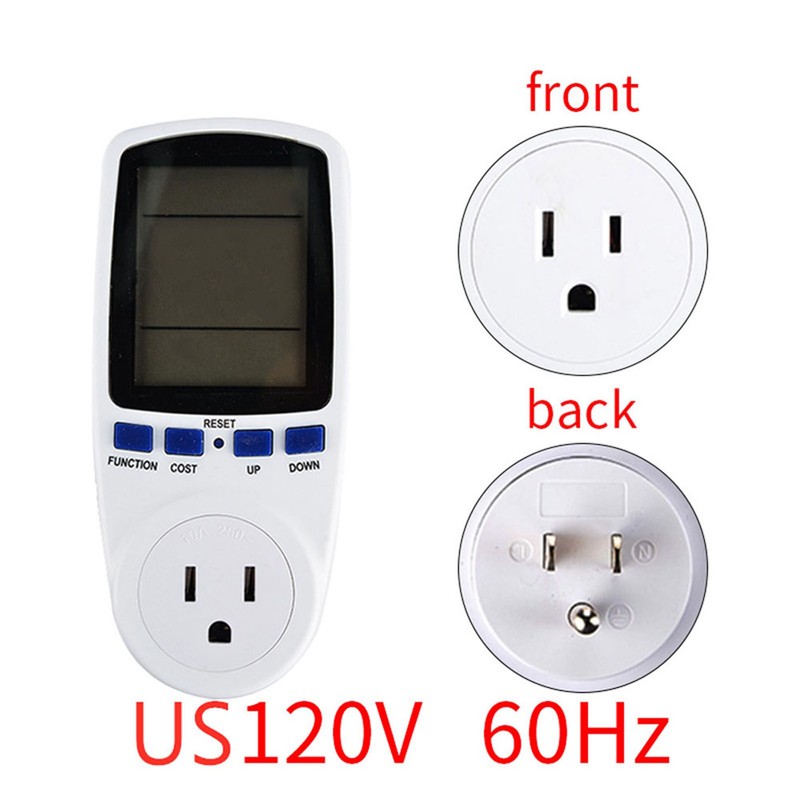 Power Meter LCD Display 0W-9999W Electrical Energy Monitor for Household