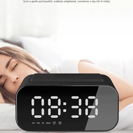 Yjijaiifd Bluetooth 5.0 Wireless Charger Computer Speaker LED Alarm Clock Audio Laptop Speaker Easy Carrying