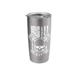 US Flag Biker American Tradition Chopper Motorcycle Bikers Stainless Steel Insulated Tumbler