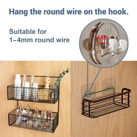 8 Pack Shower Caddy Adhesive Hooks Replacement, Strong sticker Single Hooks for Bathroom Shower Caddy Corner Shelf basket Soap Dish adhesive hanging Hooks, No Drilling Wall Shower Kitchen Accessories