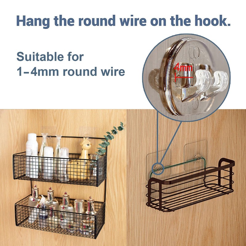 8 Pack Shower Caddy Adhesive Hooks Replacement, Strong sticker Single