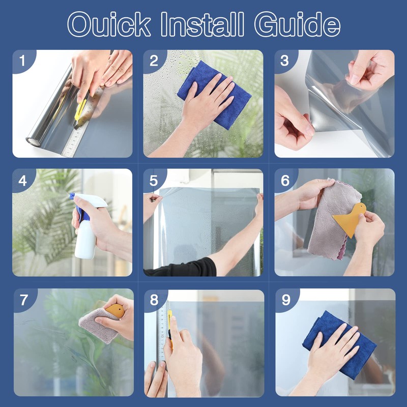 Haton Window Privacy Film One Way Window Tint for Home,