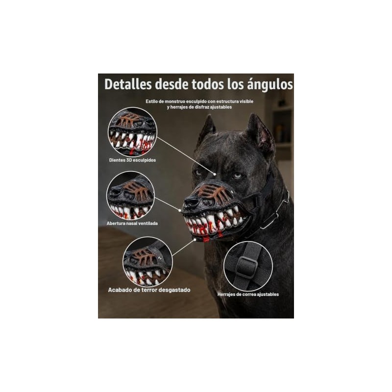 Hell Hound Monster Muzzle para Perros,correas Ajustables?a?xl