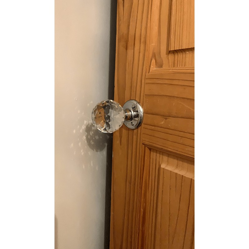 Hiatt Hardware - Glass Round Door Knob - Polished Chrome