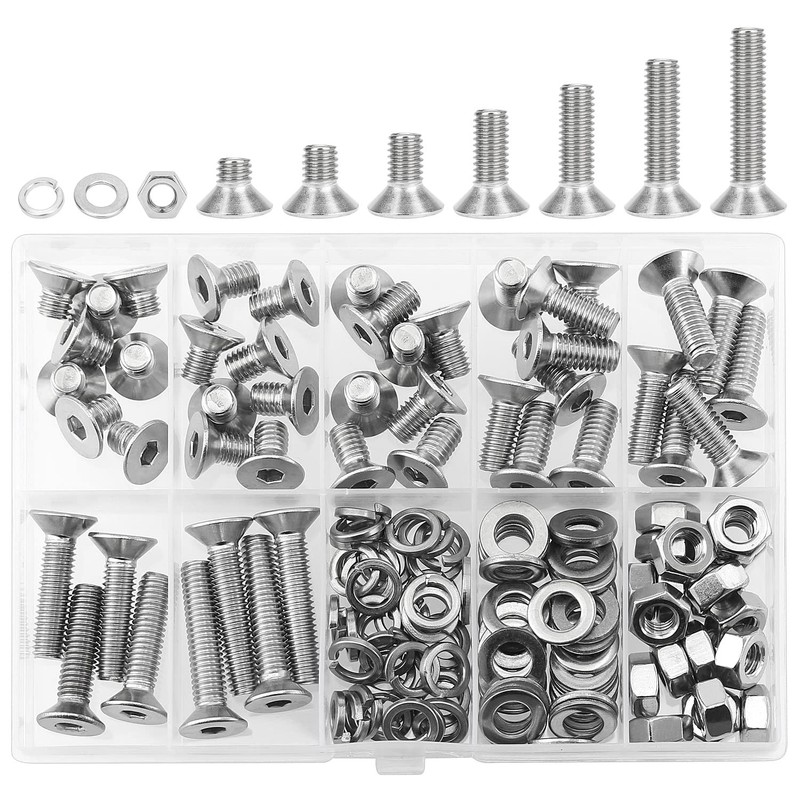 HELIFOUNER 146 Pieces M6 x 8mm /10mm /12mm /16mm /20mm