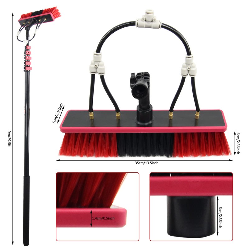 Carivia Water Fed Pole Kit,30ft Length Window Cleaning Poles,Water Fed