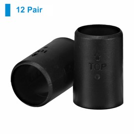 Jamiikury 24 Pack Wire Shelf Clips, Black Shelf Lock Clips for 1 Inch Post Shelving, Plastic Shelving Sleeves Replacements for Wire Shelving System (12 Pairs, Black)