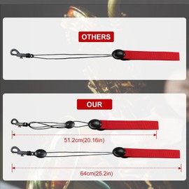 KUWAN Saxophone Neck Strap Soft Sax Leather strap Padded for Alto Sax Tenor Clarinet Baritone Soprano Horn Music Instrument (1, RED2)