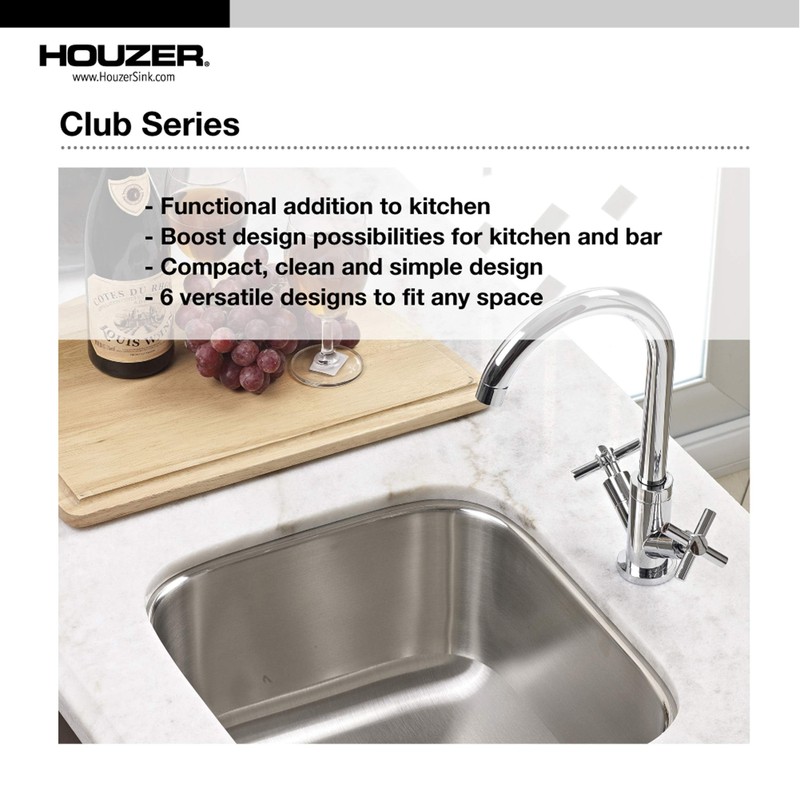 Houzer Club Stainless Steel Kitchen Bar & Prep Sink: 10