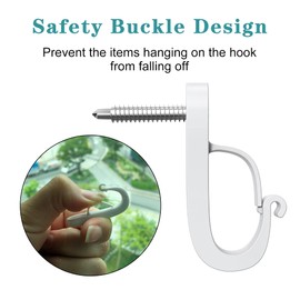 XZUHYE (28-Pack) Q-Hanger Hooks, Screws-in Hooks for Outdoor String Lights and Garage New Year Party or Other Indoor Outdoor Hanging Decorations for House, Safety Buckle Design, Easy Release (White)