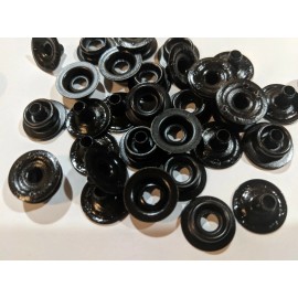 dot 20 Piece Snaps .    BLACK - Posts and Studs For Boats, Cars, Trucks